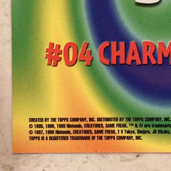 Charmander Topps E4 1999 #4 Pokemon Card #04 Topps TV 04 E4 of 12 - Picture 5 of 5